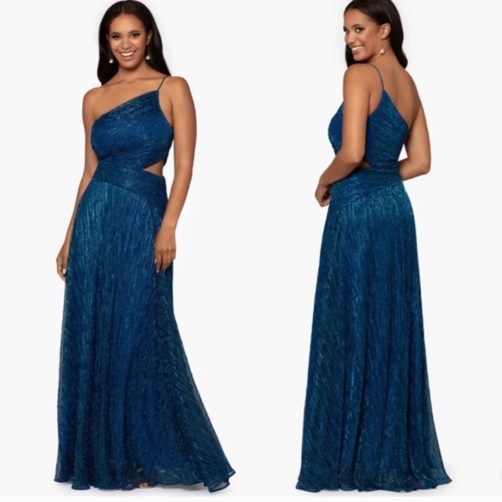Shimmer Metallic Prom or Formal Dress